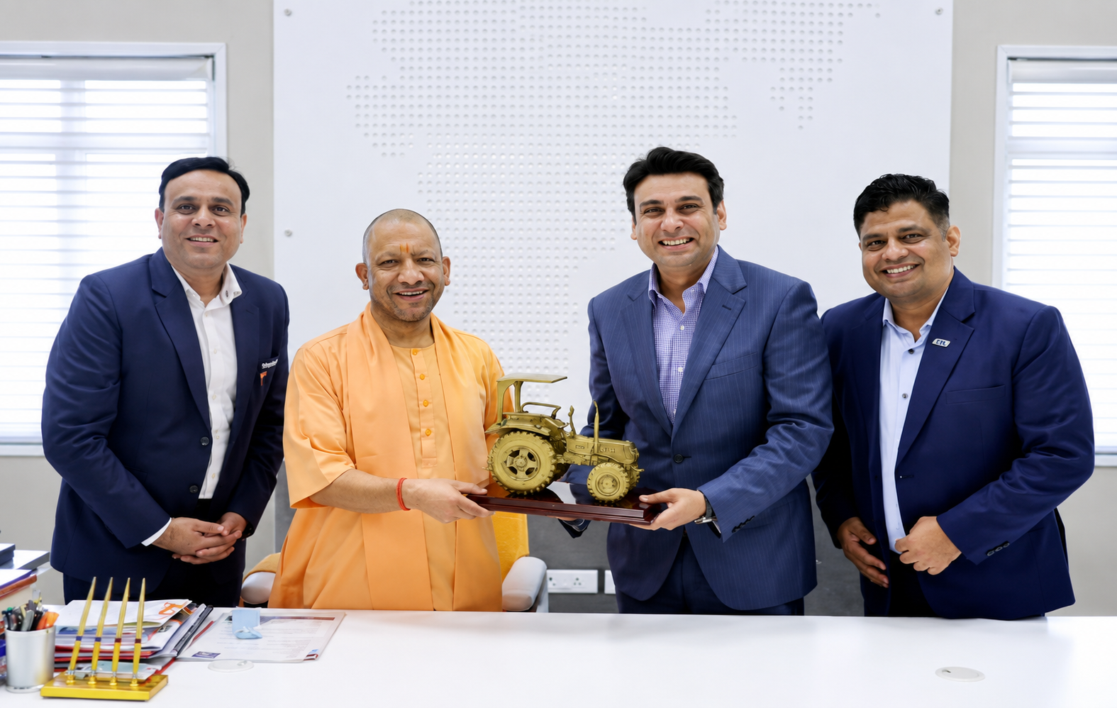 (From Left to Right) - Atul Sharma, AVP, ITL, Chief Minister of Uttar Pradesh, Yogi Adityanath, Raman Mittal, Joint Managing Director, ITL, Sunil Kumar, Chief Financial Officer, ITL.